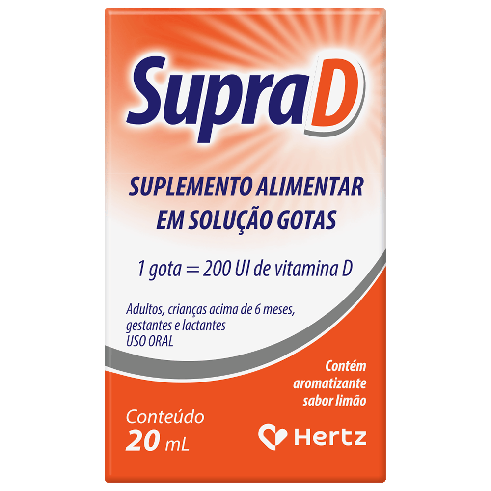 Suplemento Alimentar Supra D Hertz Limão Gotas - 20Ml